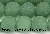 CAJ883 15 inches 10mm round matte green aventurine beads