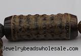 CAL01 14.5 inches 20*60mm carved drum agalmatolite beads