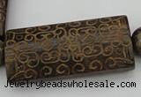 CAL10 14.5 inches 28*60mm carved rectangle agalmatolite beads