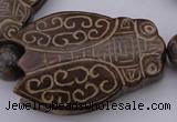 CAL26 14.5 inches 40*60mm carved cicada agalmatolite beads