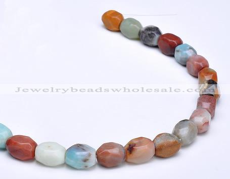 CAM10 10*14mm faceted pebble natural amazonite beads Wholesale