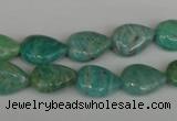 CAM1024 15.5 inches 10*13mm flat teardrop natural Russian amazonite beads