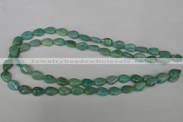 CAM1024 15.5 inches 10*13mm flat teardrop natural Russian amazonite beads