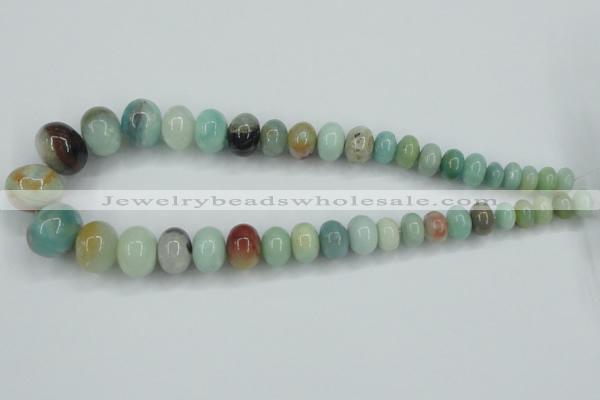 CAM106 15.5 inches multi-size rondelle amazonite gemstone beads