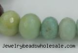 CAM107 15.5 inches multi-size faceted rondelle amazonite gemstone beads