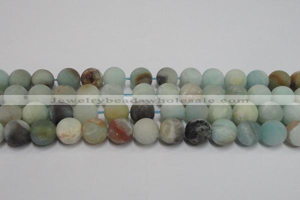 CAM1105 15.5 inches 14mm round matte amazonite beads wholesale