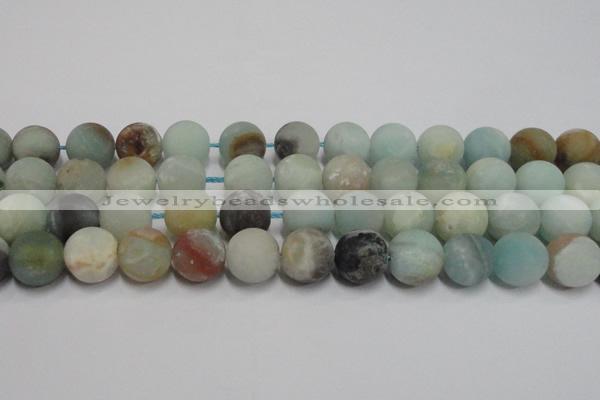 CAM1106 15.5 inches 16mm round matte amazonite beads wholesale