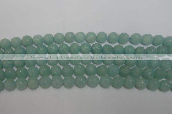 CAM1122 15.5 inches 8mm carved round amazonite beads wholesale