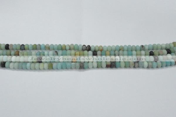 CAM1130 15.5 inches 4*6mm rondelle matte amazonite beads wholesale