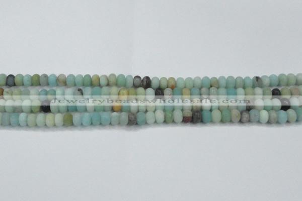 CAM1131 15.5 inches 5*8mm rondelle matte amazonite beads wholesale