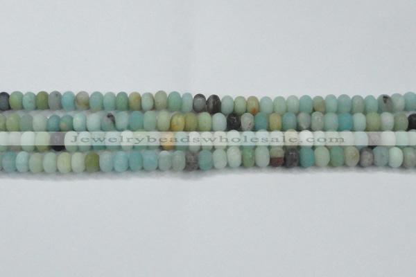 CAM1132 15.5 inches 6*10mm rondelle matte amazonite beads wholesale