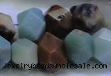 CAM1138 12*16mm - 13*18mm faceted nuggets amazonite gemstone beads