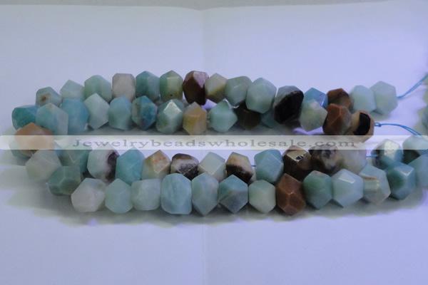 CAM1138 12*16mm - 13*18mm faceted nuggets amazonite gemstone beads