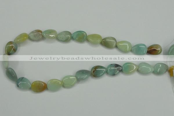 CAM116 15.5 inches 13*18mm flat teardrop amazonite gemstone beads