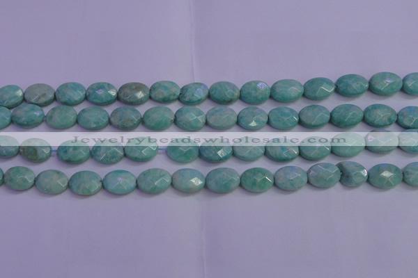 CAM1203 15.5 inches 10*14mm faceted oval Russian amazonite beads