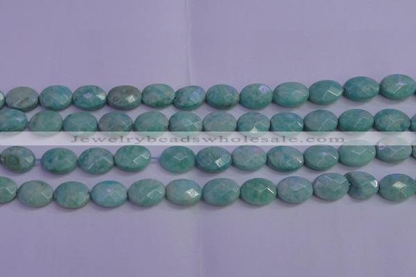 CAM1204 15.5 inches 12*16mm faceted oval Russian amazonite beads