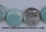 CAM123 15.5 inches 20mm flat round amazonite gemstone beads