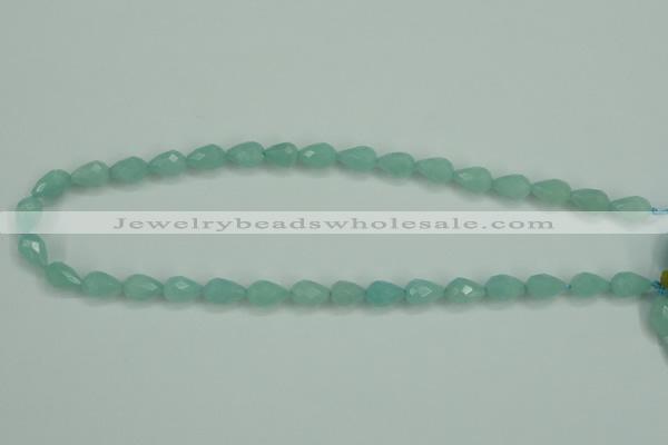 CAM141 15.5 inches 8*12mm faceted teardrop amazonite gemstone beads