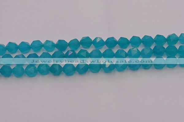 CAM1433 15.5 inches 10mm faceted nuggets dyed amazonite gemstone beads