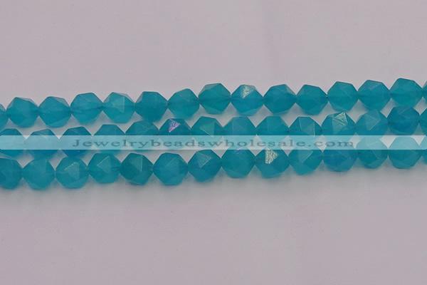 CAM1434 15.5 inches 12mm faceted nuggets dyed amazonite gemstone beads