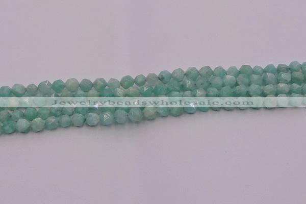 CAM1436 15.5 inches 6mm faceted nuggets amazonite gemstone beads