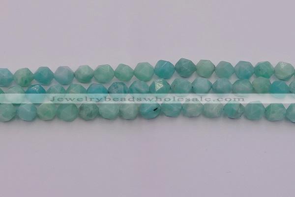 CAM1438 15.5 inches 10mm faceted nuggets amazonite gemstone beads