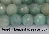 CAM1453 15.5 inches 10mm faceted round amazonite gemstone beads