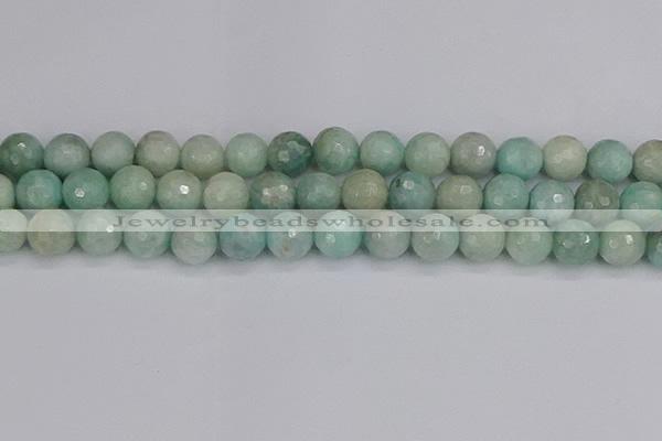 CAM1454 15.5 inches 12mm faceted round amazonite gemstone beads