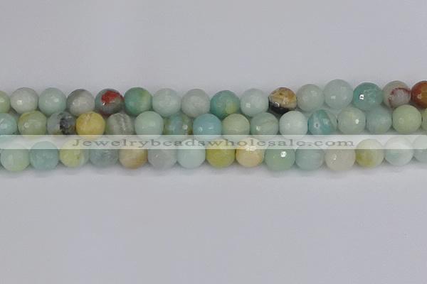 CAM1462 15.5 inches 12mm faceted round amazonite beads wholesale