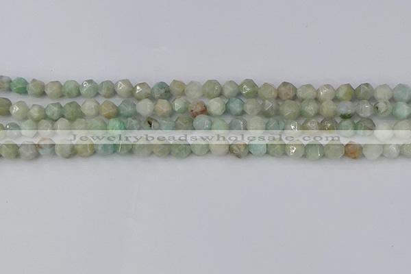 CAM1472 15.5 inches 6mm faceted nuggets Brazilian amazonite beads