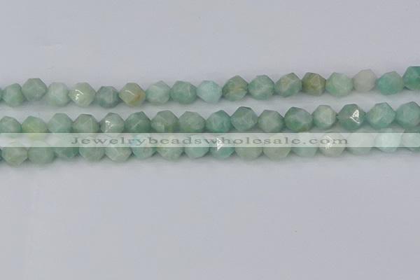 CAM1473 15.5 inches 8mm faceted nuggets Brazilian amazonite beads