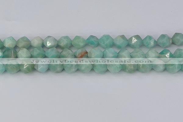 CAM1475 15.5 inches 12mm faceted nuggets Brazilian amazonite beads