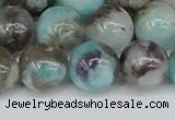 CAM1484 15.5 inches 12mm round Madagascar black amazonite beads