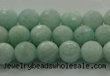 CAM1512 15.5 inches 8mm faceted round natural peru amazonite beads