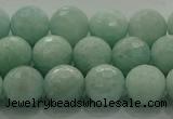 CAM1513 15.5 inches 10mm faceted round natural peru amazonite beads