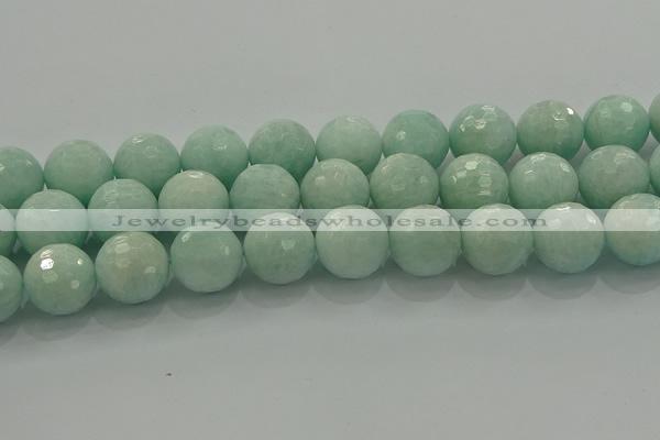 CAM1516 15.5 inches 16mm faceted round peru amazonite beads