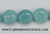 CAM152 15.5 inches 16mm flat round amazonite gemstone beads