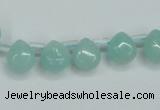 CAM153 9*11mm top-drilled flat teardrop amazonite gemstone beads