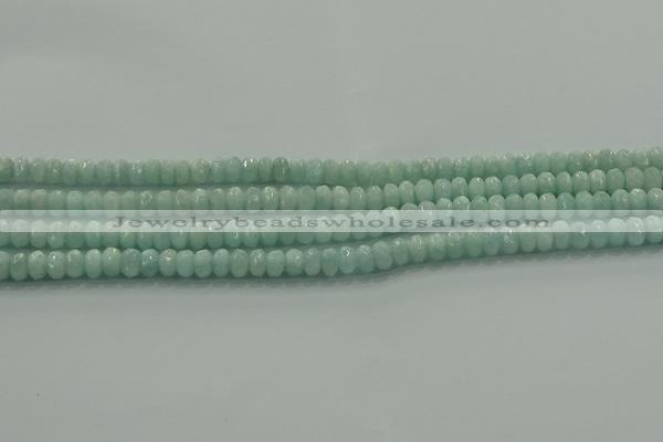 CAM1541 15.5 inches 4*6mm faceted rondelle peru amazonite beads