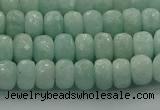 CAM1542 15.5 inches 5*8mm faceted rondelle peru amazonite beads