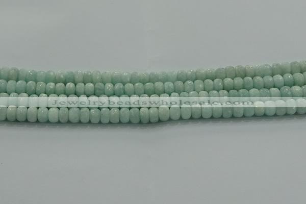 CAM1542 15.5 inches 5*8mm faceted rondelle peru amazonite beads