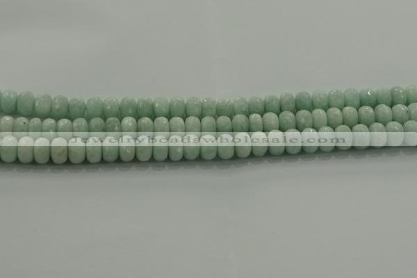 CAM1543 15.5 inches 6*10mm faceted rondelle peru amazonite beads