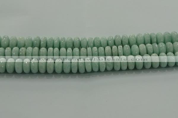 CAM1545 15.5 inches 8*14mm faceted rondelle peru amazonite beads