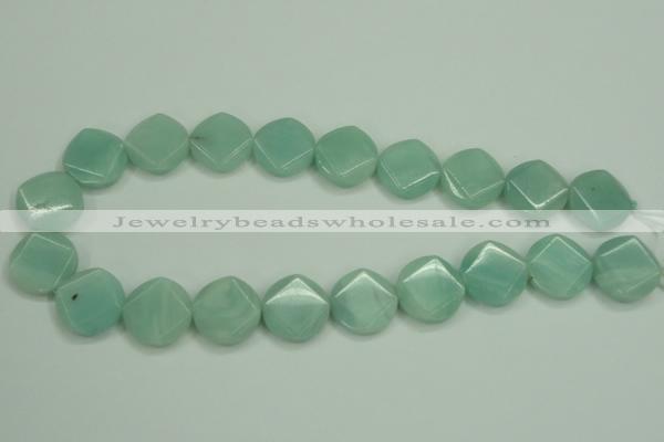 CAM156 15.5 inches 20mm faceted coin amazonite gemstone beads