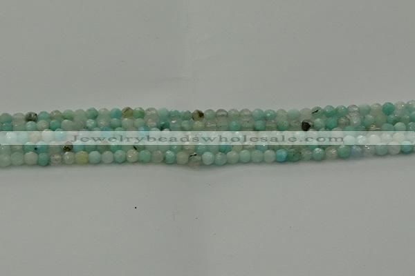 CAM1560 15.5 inches 4mm faceted round Russian amazonite beads