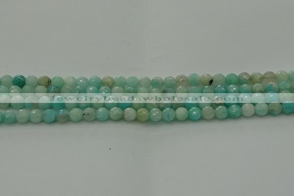 CAM1561 15.5 inches 6mm faceted round Russian amazonite beads