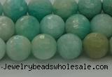 CAM1562 15.5 inches 8mm faceted round Russian amazonite beads