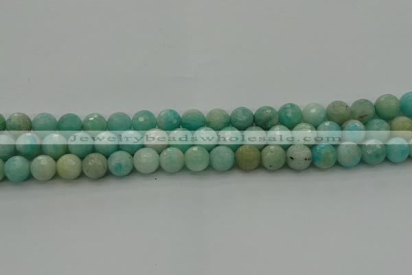 CAM1562 15.5 inches 8mm faceted round Russian amazonite beads