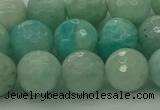 CAM1564 15.5 inches 12mm faceted round Russian amazonite beads