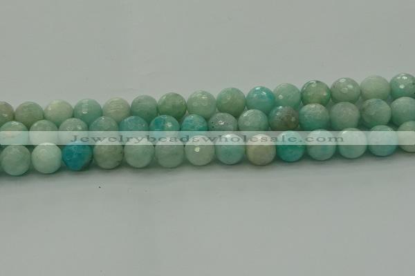 CAM1564 15.5 inches 12mm faceted round Russian amazonite beads